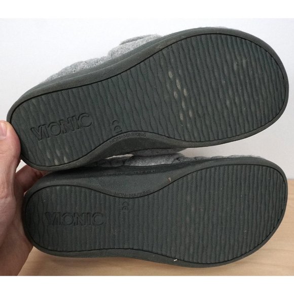 VIONIC Carlin Quilted Orthotic Arch Support Gray Slippers Size 6 - Picture 9 of 9